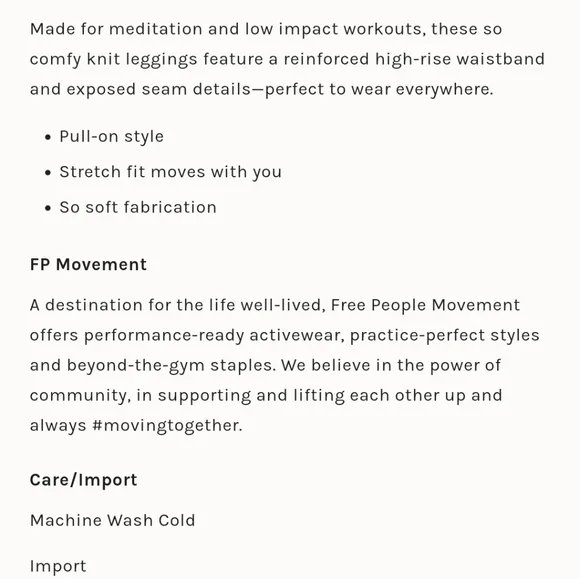 NWT FP MOVEMENT Free People High-Rise Leggings Coral Haze - Picture 4 of 7